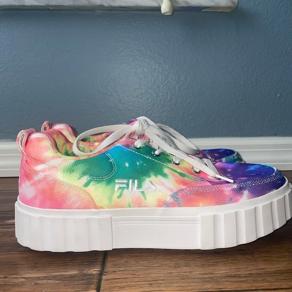 ☀️Rare Tiedye🌈sneakers Rainbow sneakers platform pride chunky sneakers - Picture 9 of 10